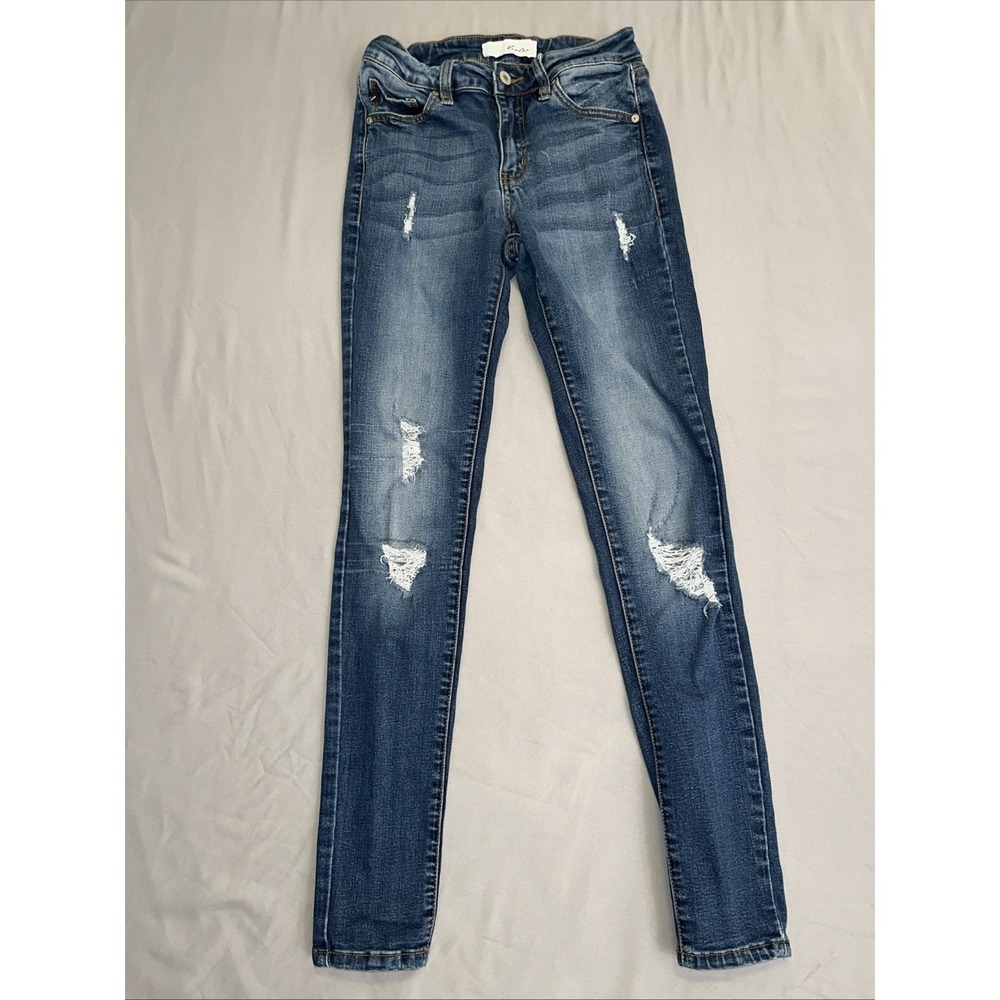 KanCan  Jeans Women's Size 3/25 Blue Distressed Skinny Stretch Dark Wash